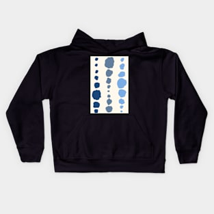 Modern abstract organic polka dots in sea blue tones Kids Hoodie